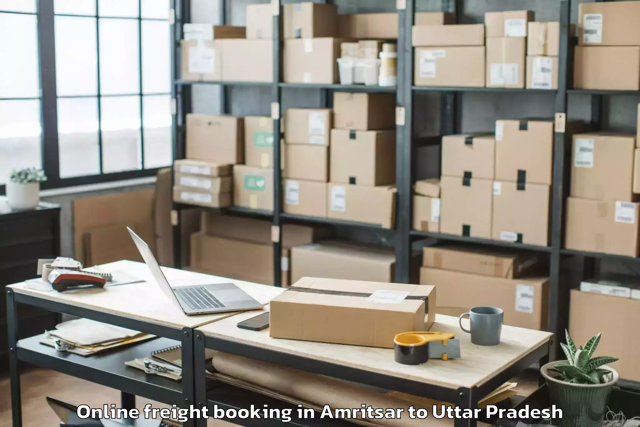 Top Amritsar to Khair Online Freight Booking Available